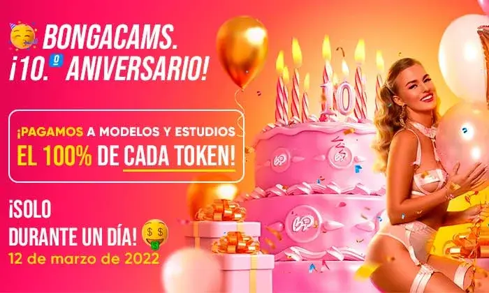 BongaCams celebra su aniversario con un 100% de pago a estudios y modelos