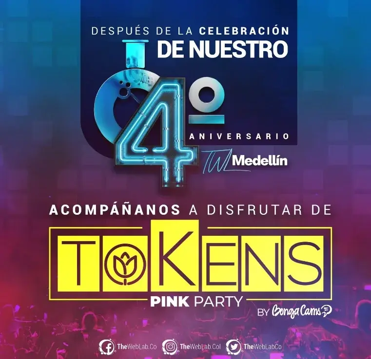 Todo en el 4to aniversario de TWL Medellín: conferencias, la Tokens Pink Party y 100 millones de pesos en premios
